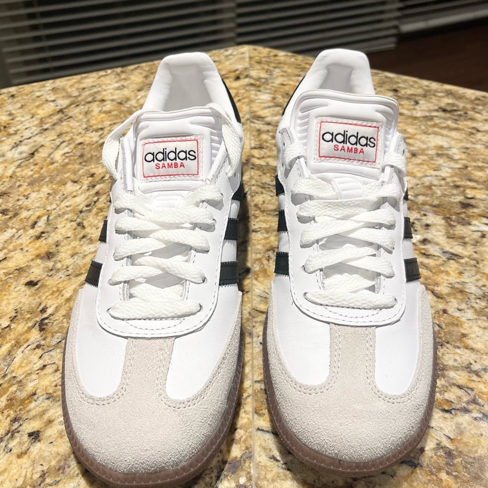 Adidas Samba White and Black Athletic Shoes - Picture 2 of 5